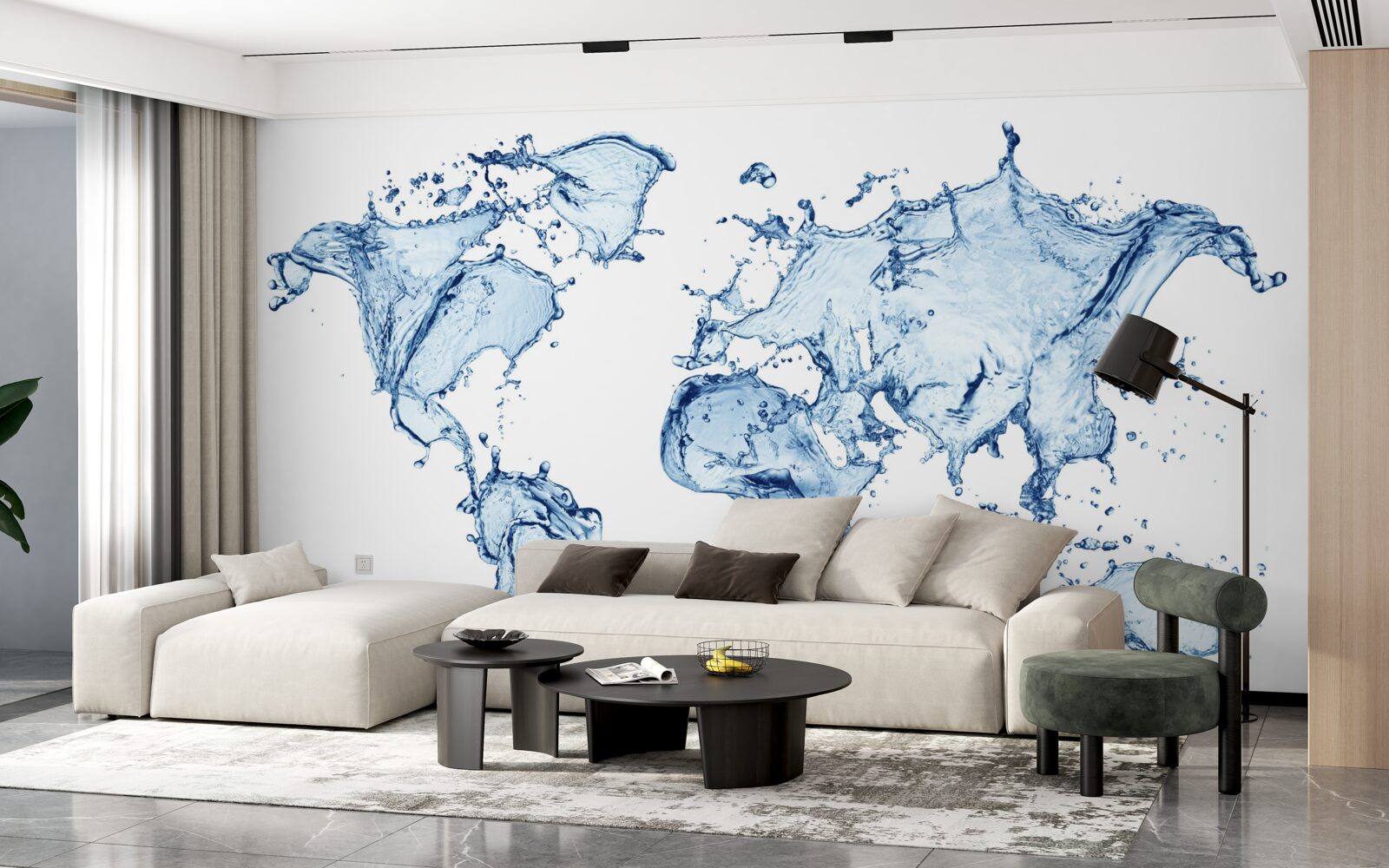 Fototapet atlas al lumii formate din apă