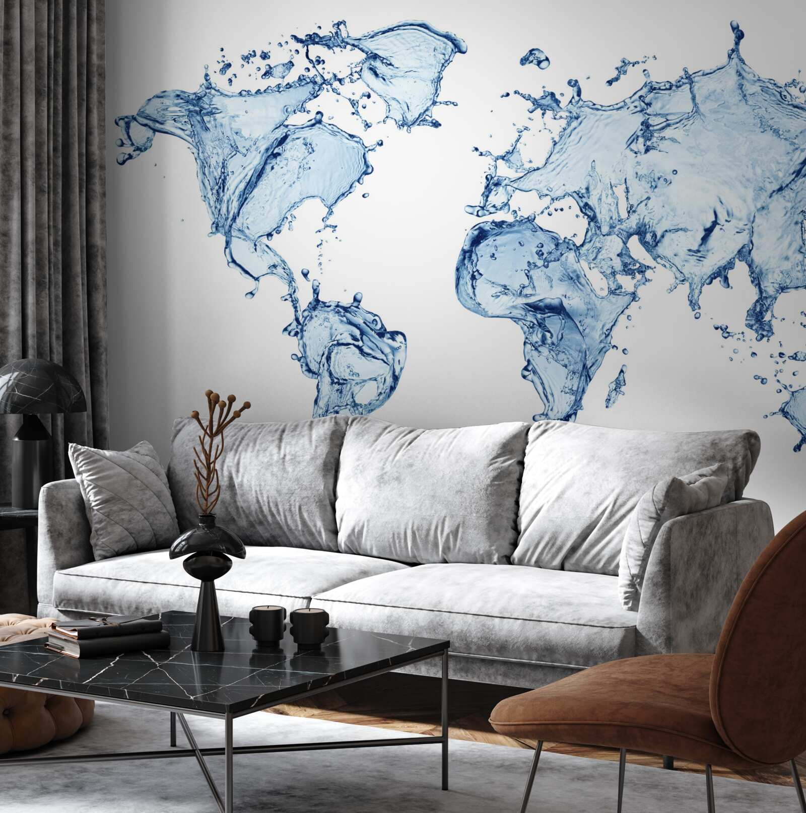 Fototapet atlas al lumii formate din apă