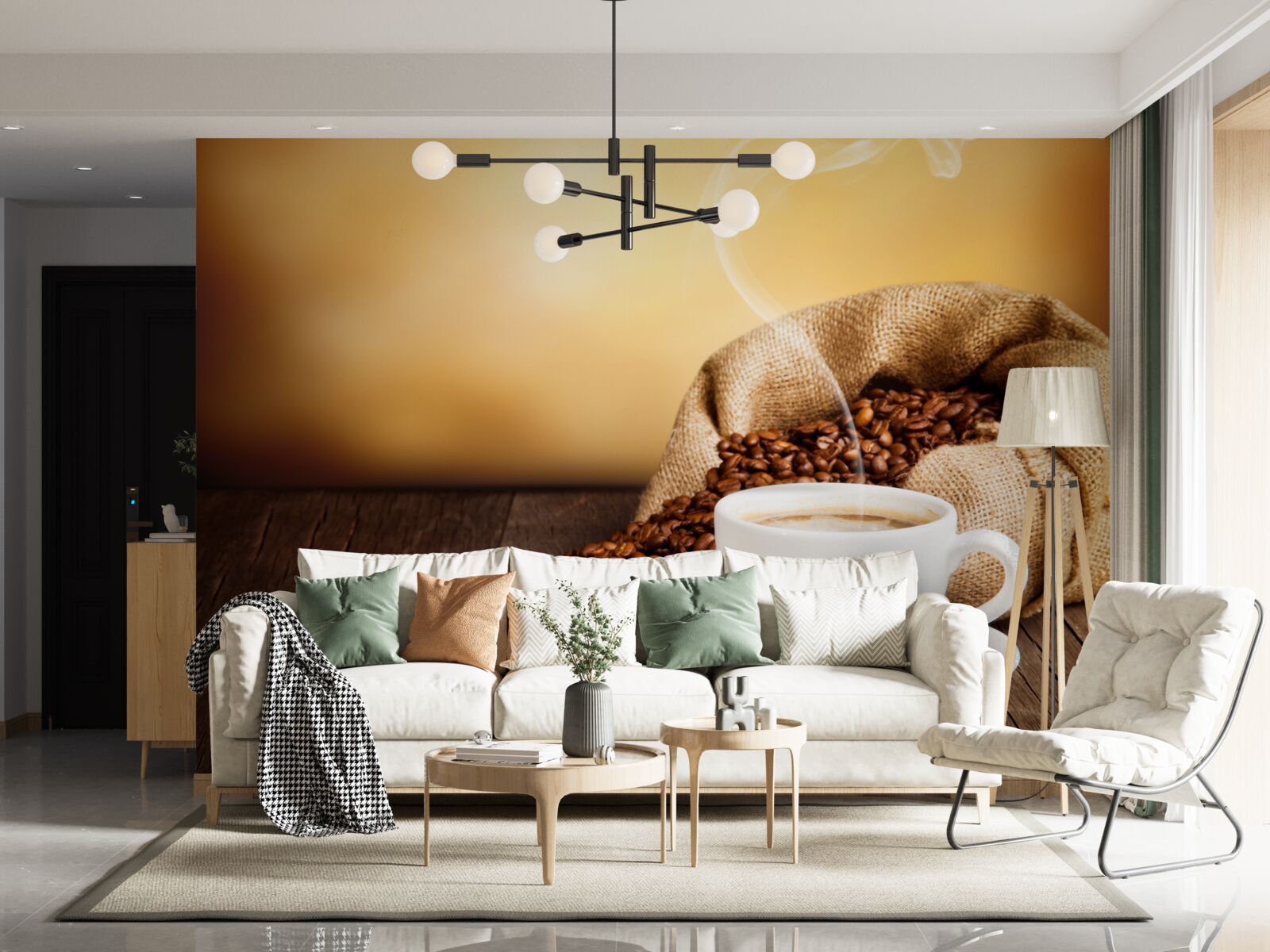 Fototapet o ceașcă de cafea energizantă și aromată