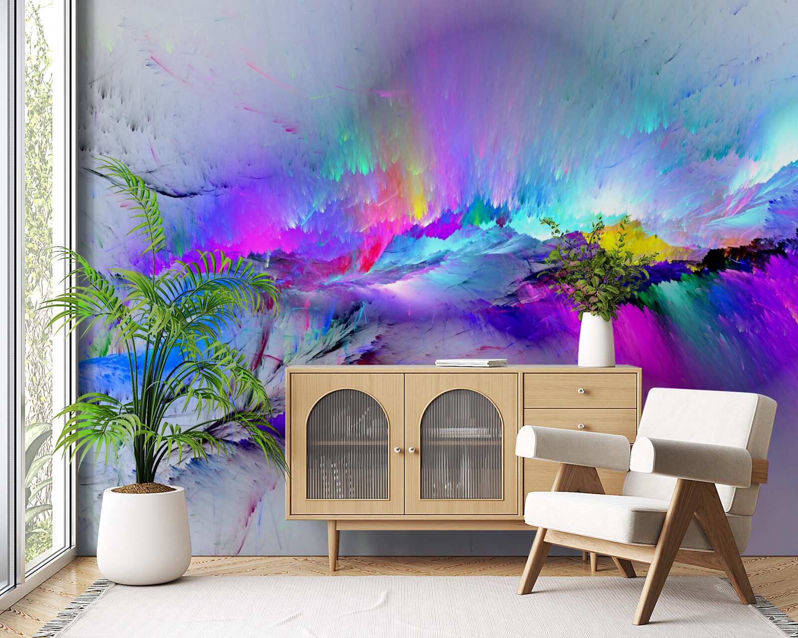 Fototapet aurora boreală deasupra polului sud