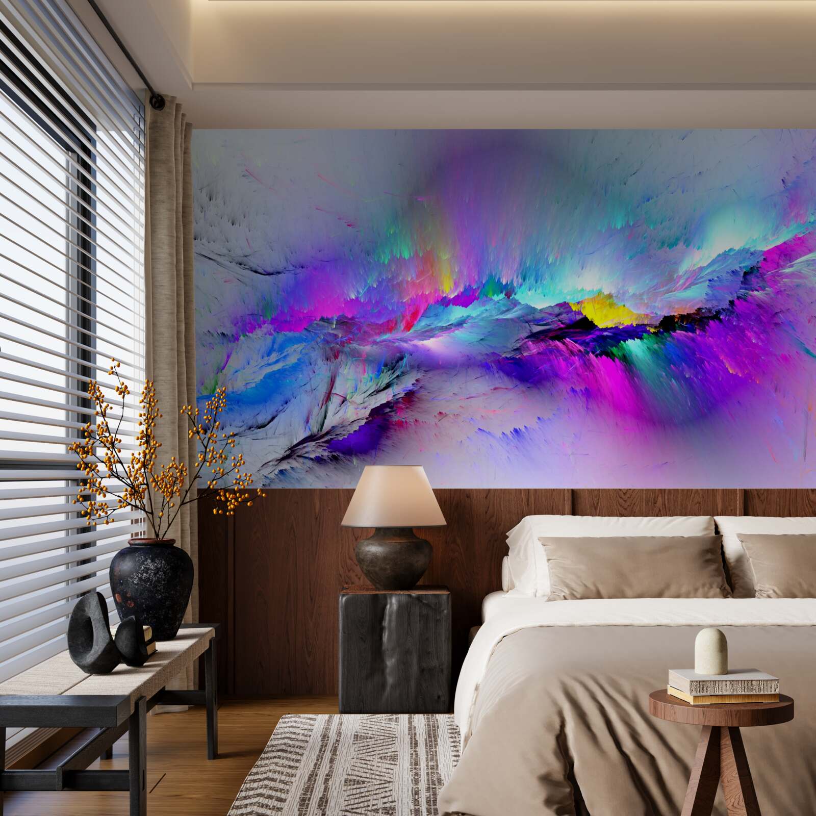 Fototapet aurora boreală deasupra polului sud