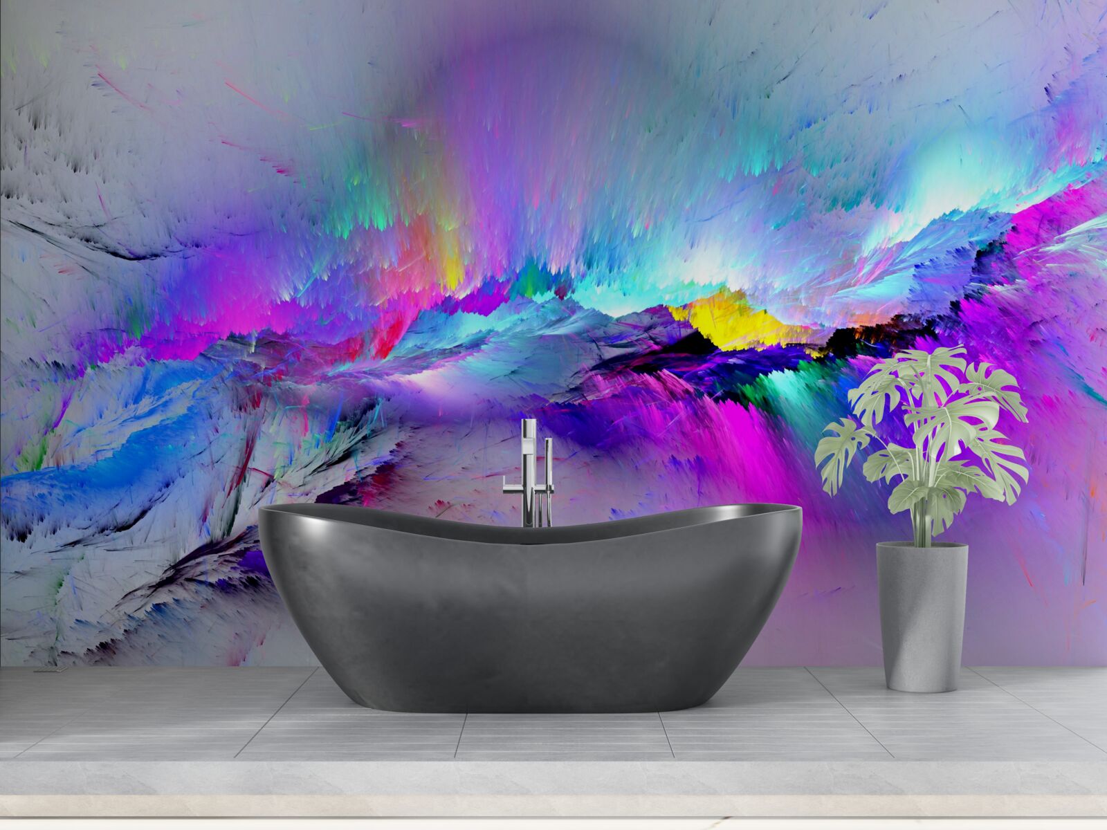 Fototapet aurora boreală deasupra polului sud