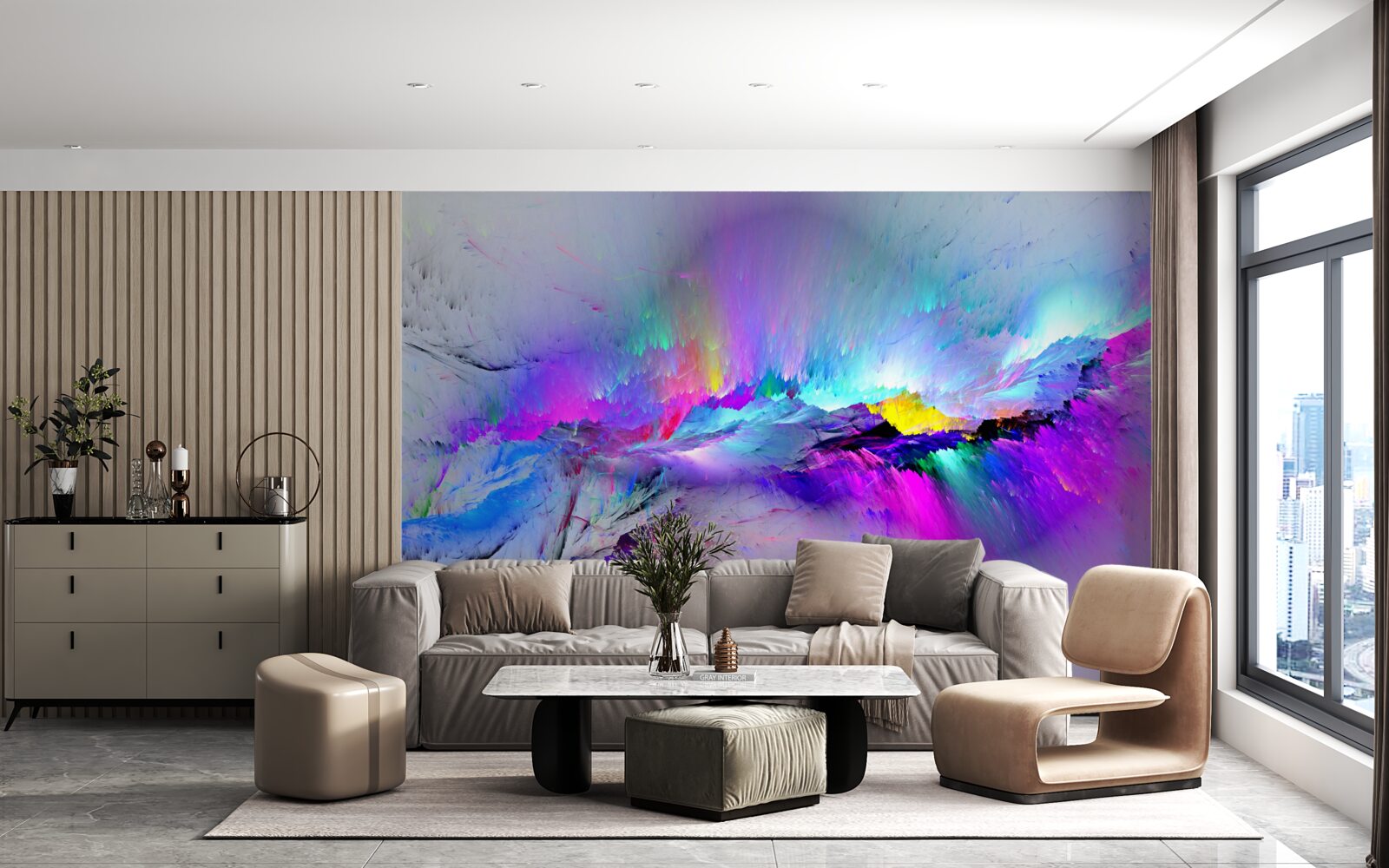 Fototapet aurora boreală deasupra polului sud