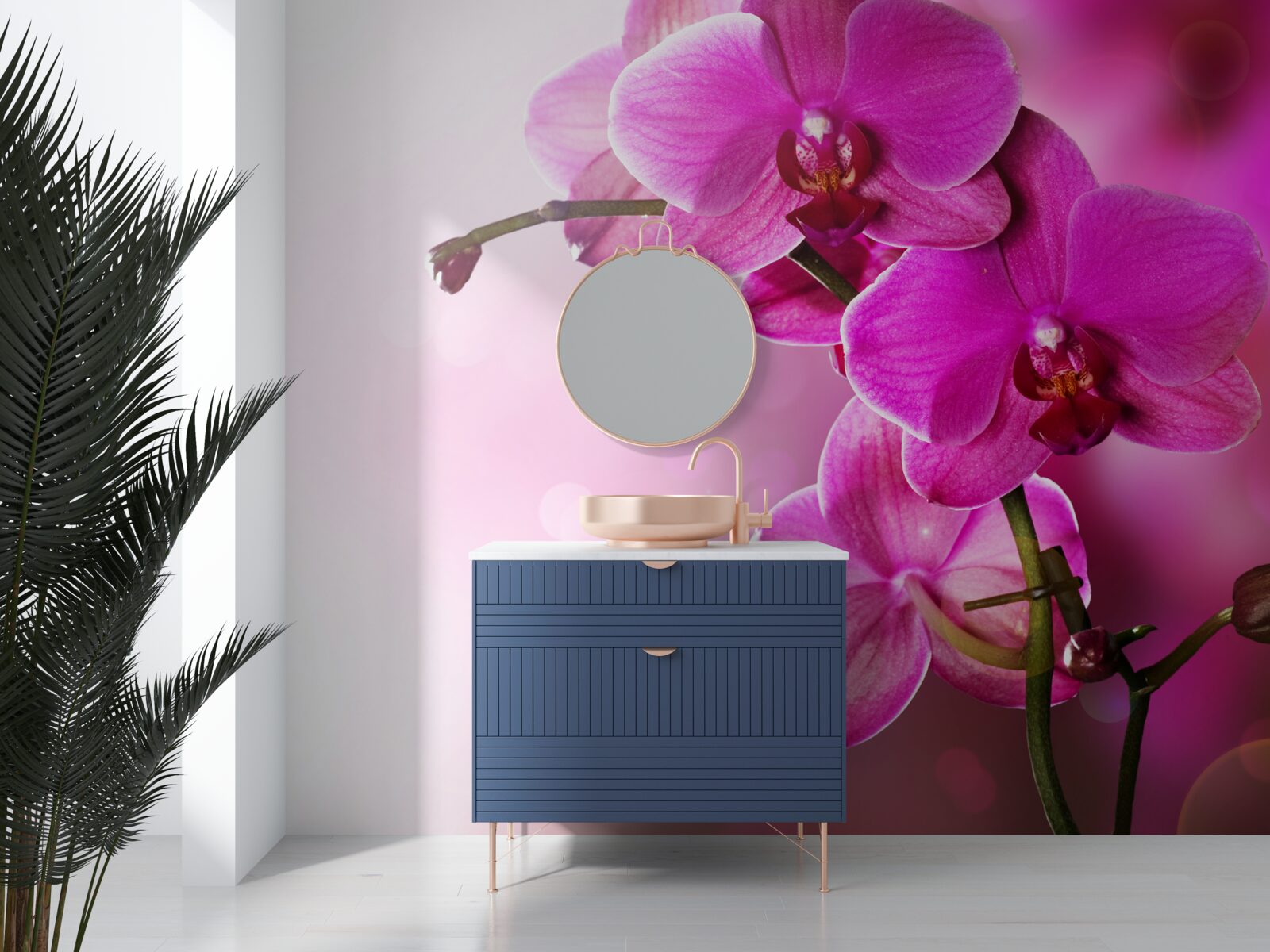 Fototapet orhidee și muguri de liliac