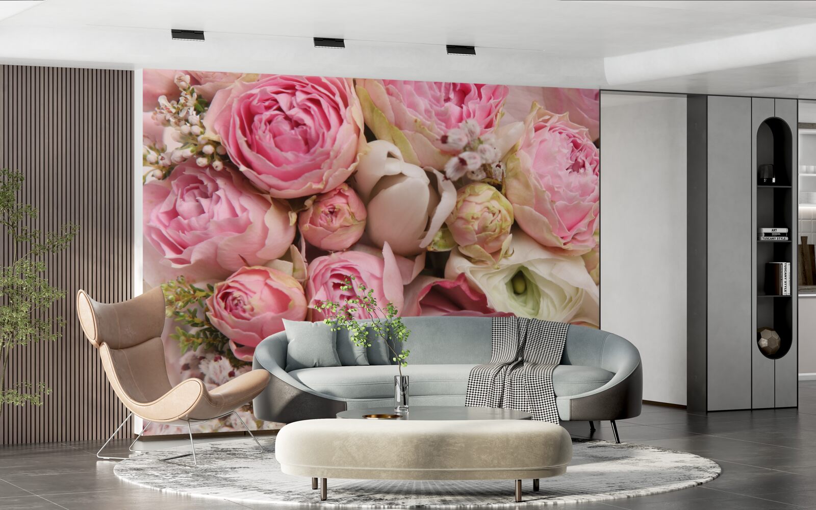 Fototapet un buchet delicat de flori cu o notă romantică