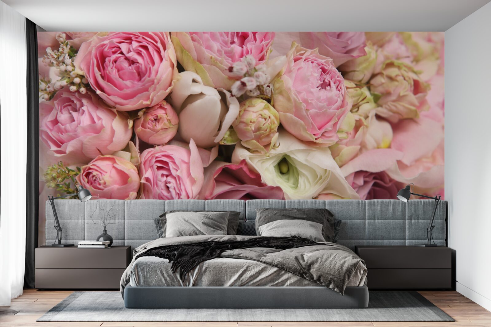 Fototapet un buchet delicat de flori cu o notă romantică