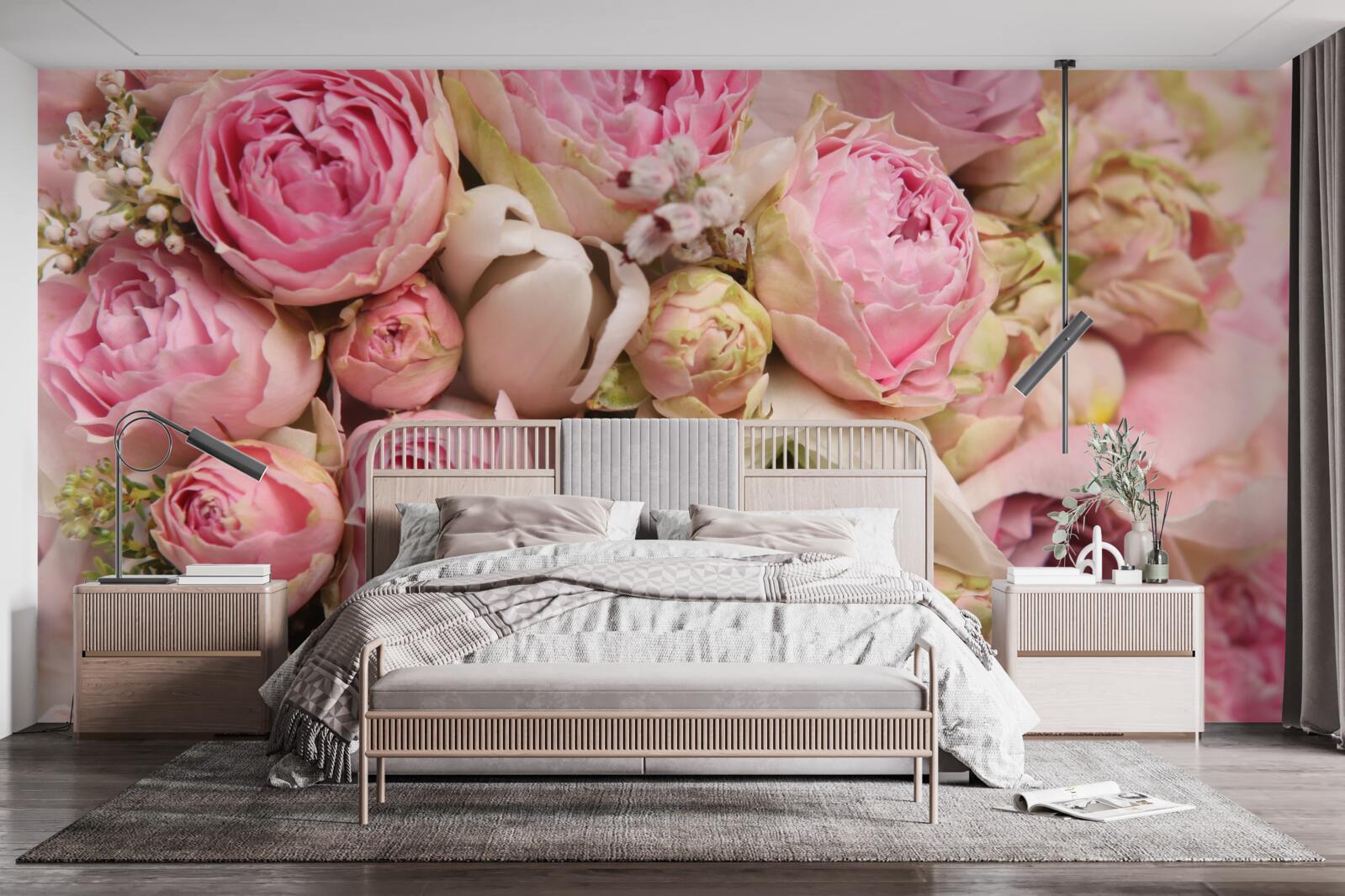 Fototapet un buchet delicat de flori cu o notă romantică