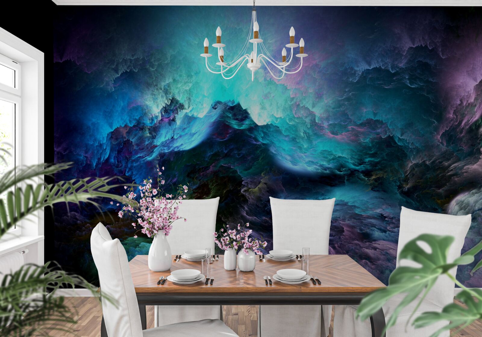 Fototapet nori de furtună pe timp de noapte