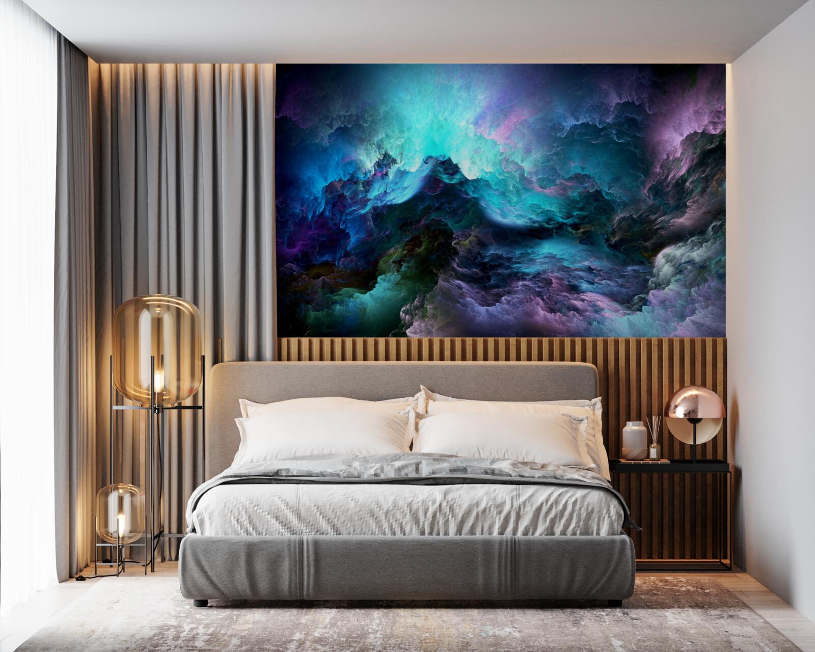 Fototapet nori de furtună pe timp de noapte