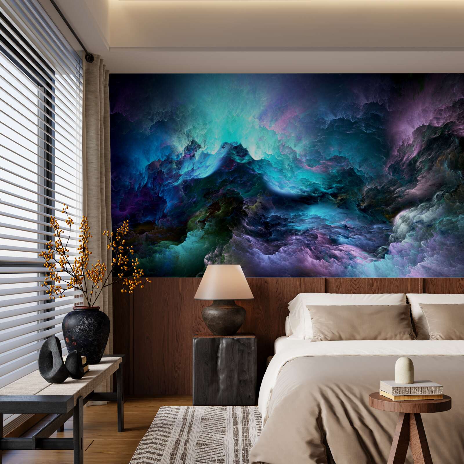 Fototapet nori de furtună pe timp de noapte