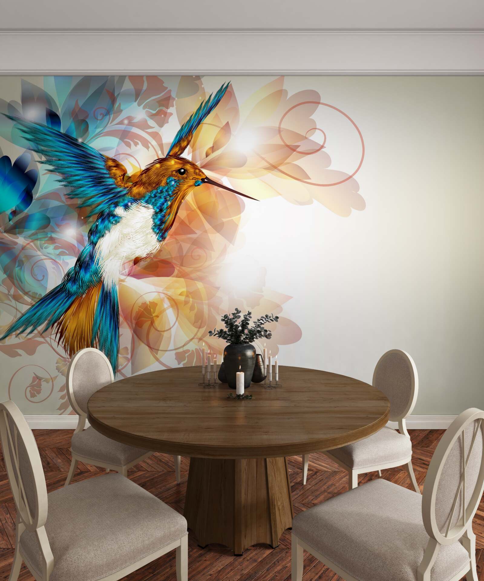 Fototapet colibri albastru imaterial