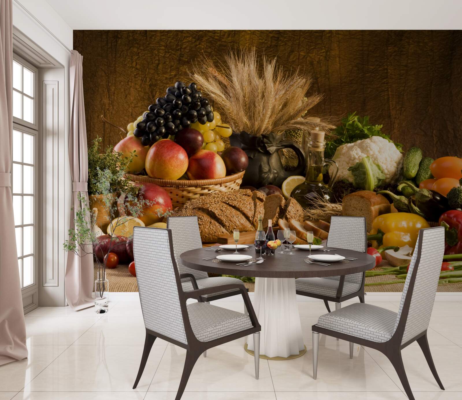 Fototapet o masă decorată elegant