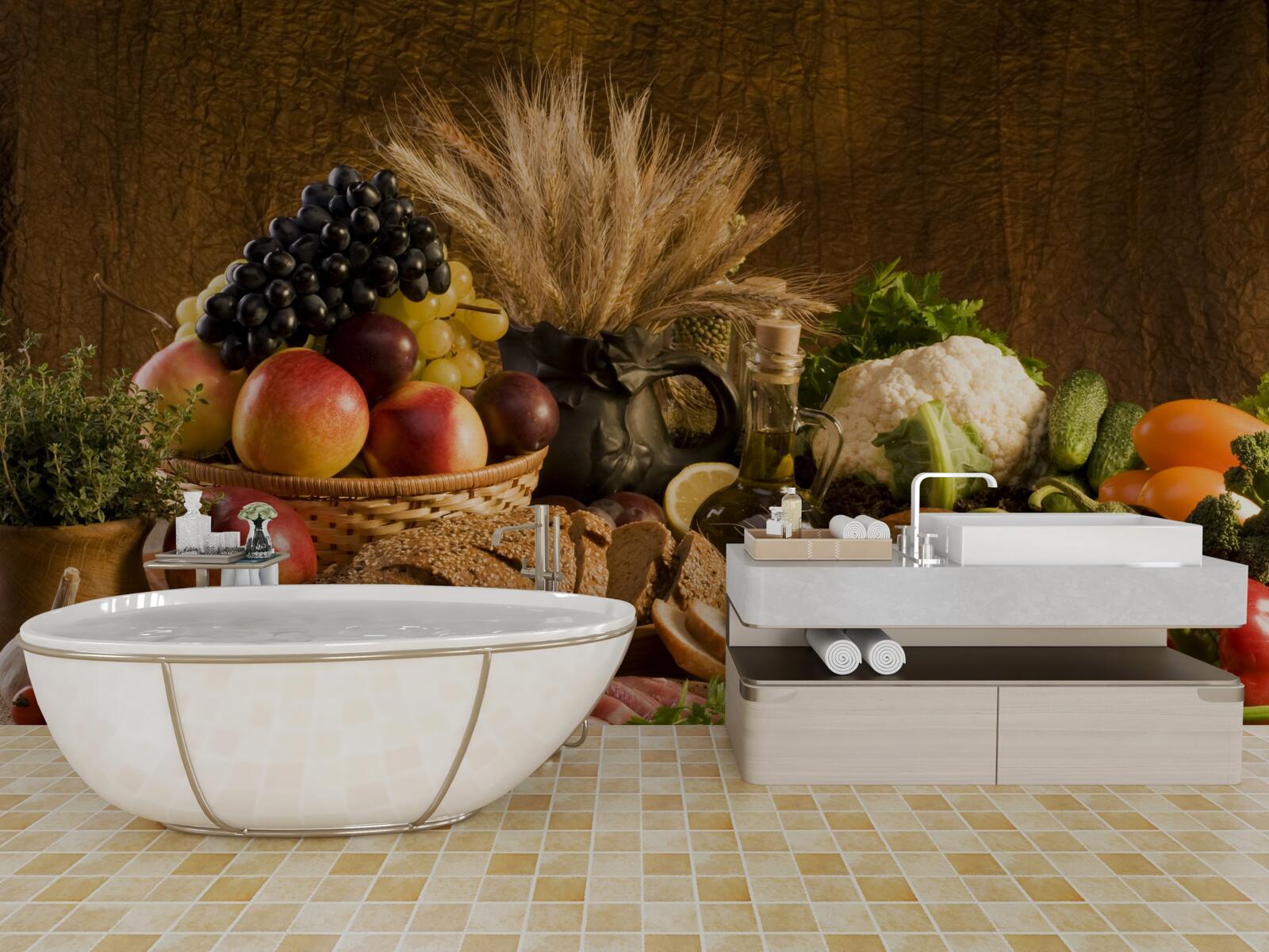 Fototapet o masă decorată elegant