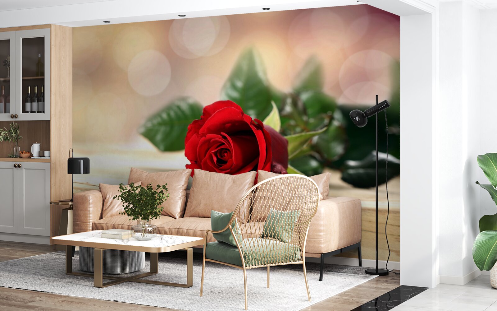 Fototapet trandafir unic cu o nuanță delicată de cărămiziu