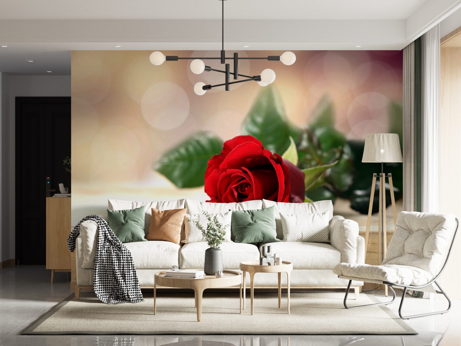 Fototapet trandafir unic cu o nuanță delicată de cărămiziu