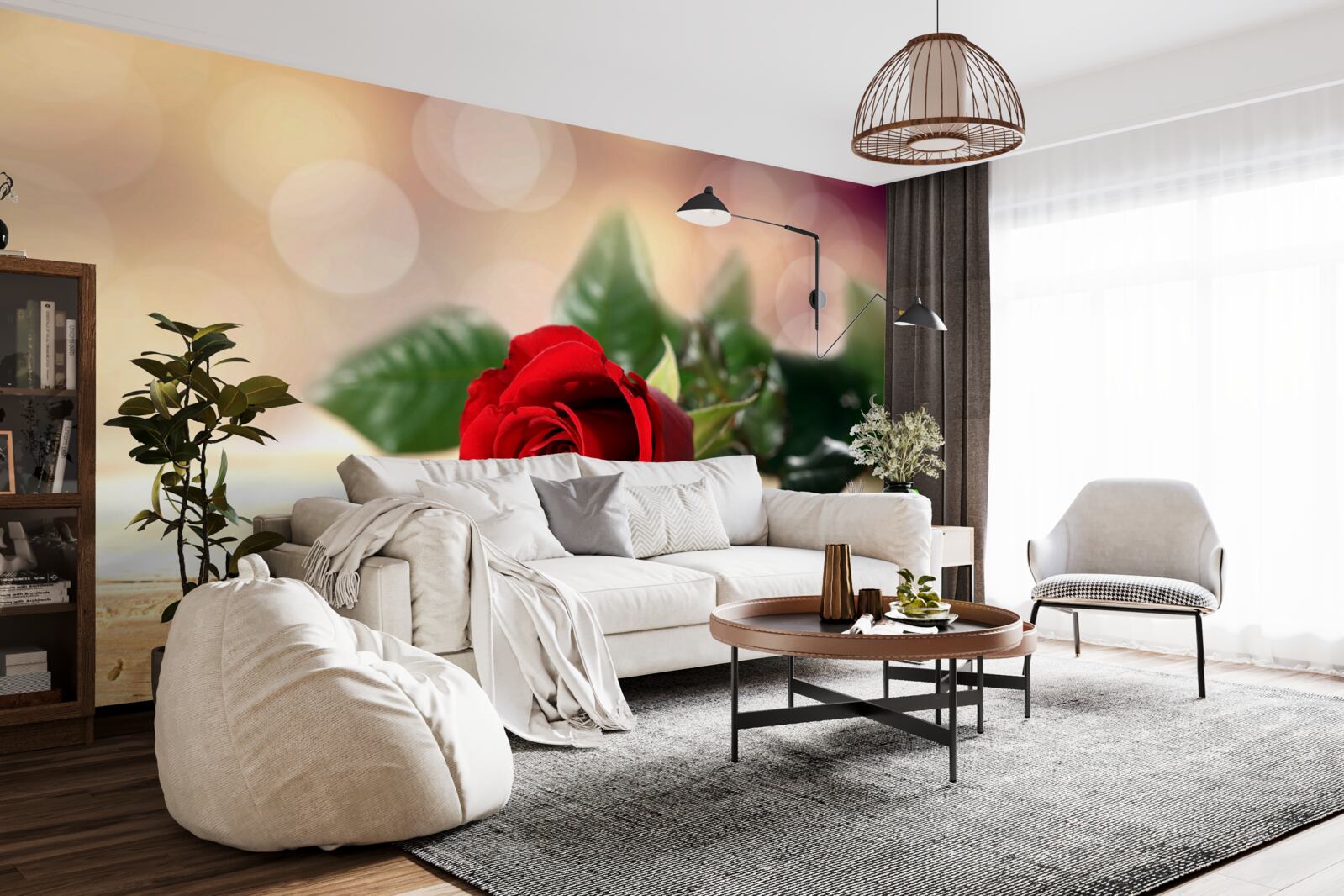 Fototapet trandafir unic cu o nuanță delicată de cărămiziu