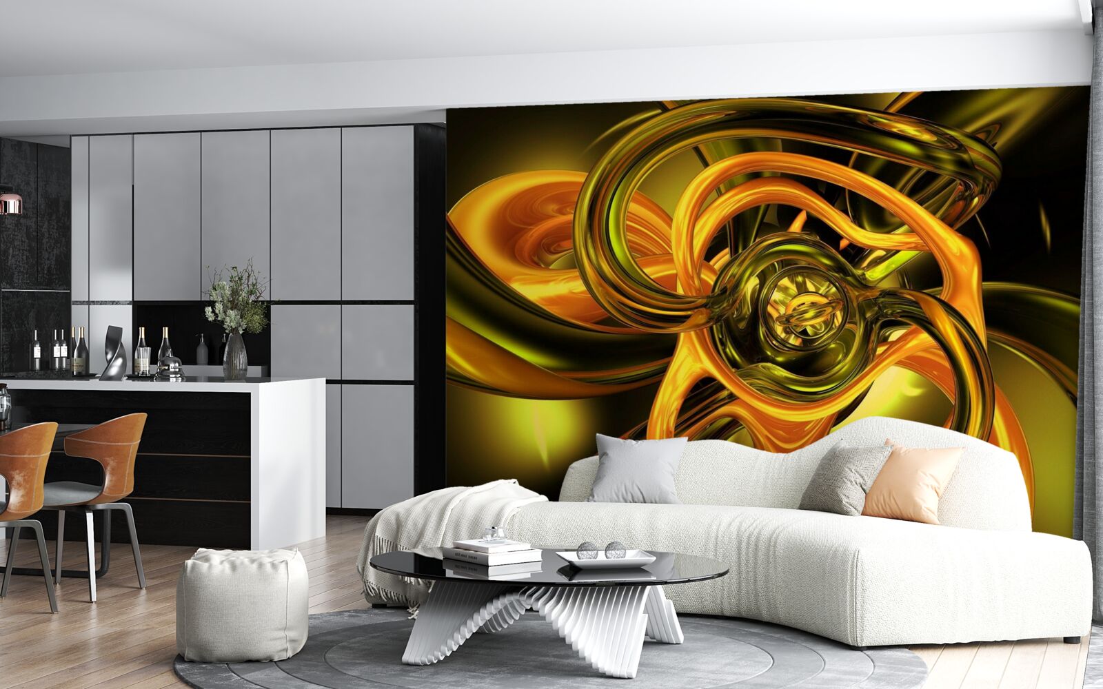 Fototapet linii închise cu contururi netede