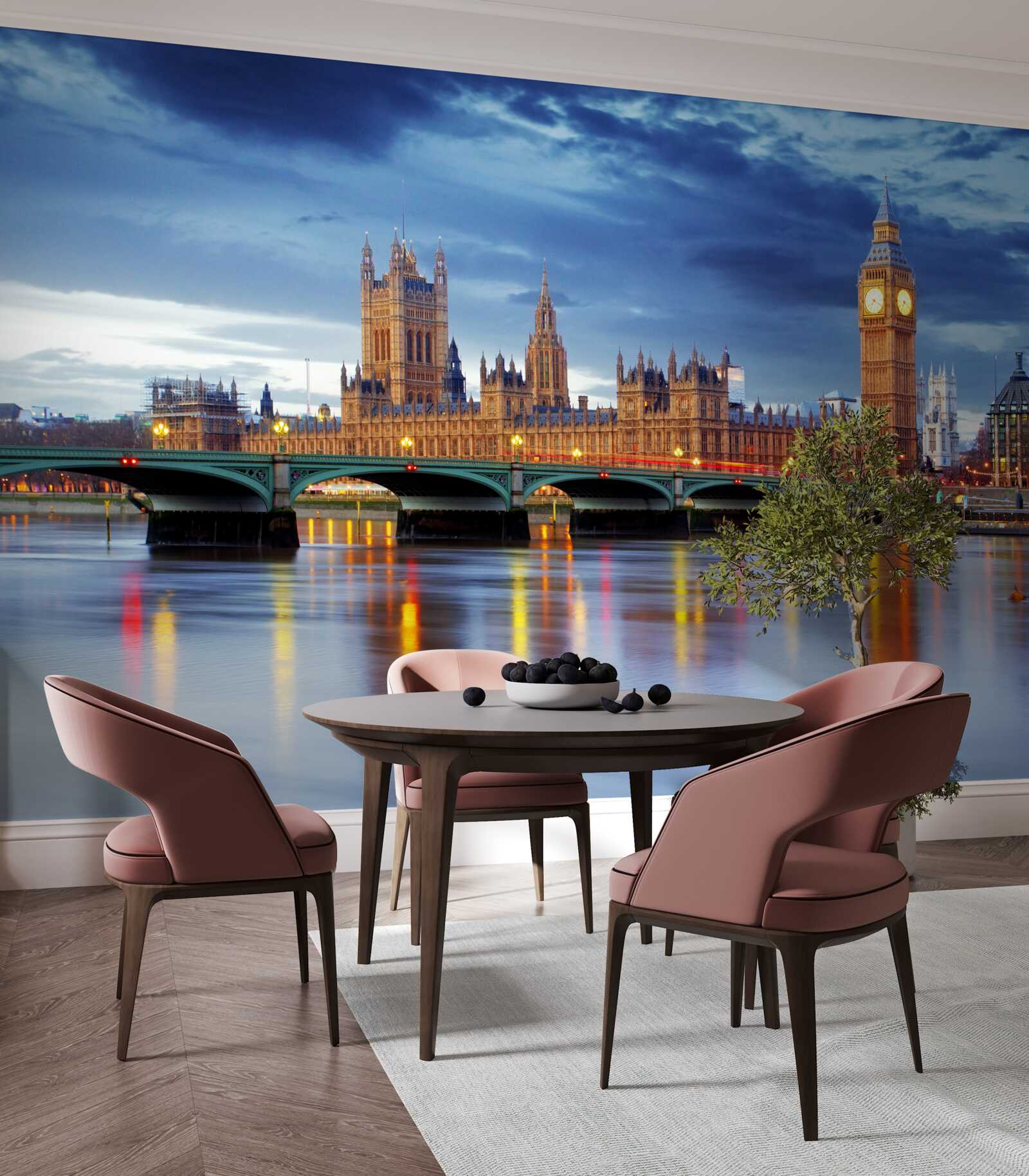 Fototapet reflectarea parlamentului britanic în apa râului