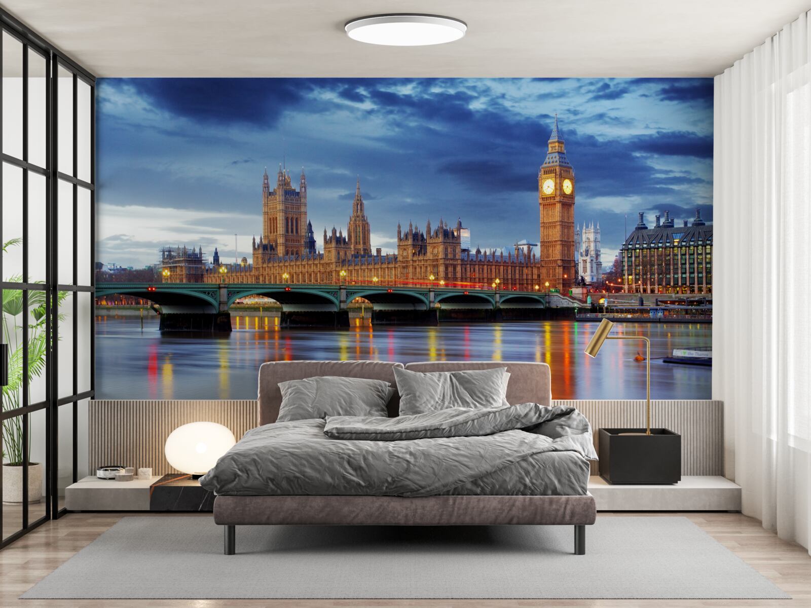 Fototapet reflectarea parlamentului britanic în apa râului