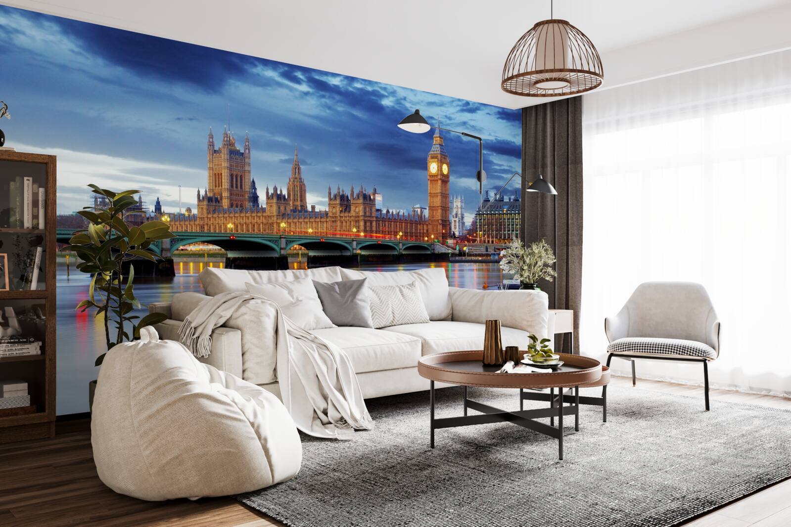 Fototapet reflectarea parlamentului britanic în apa râului