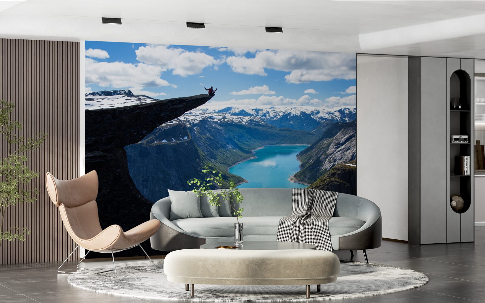 Fototapet vârful se înalță maiestuos peste prăpastie