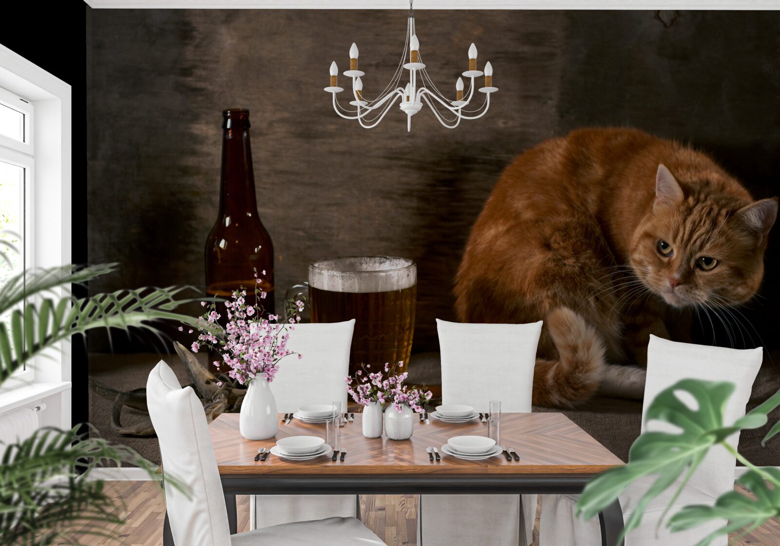 Fototapet momeală pentru animale de companie și animale marine cu blană roșie