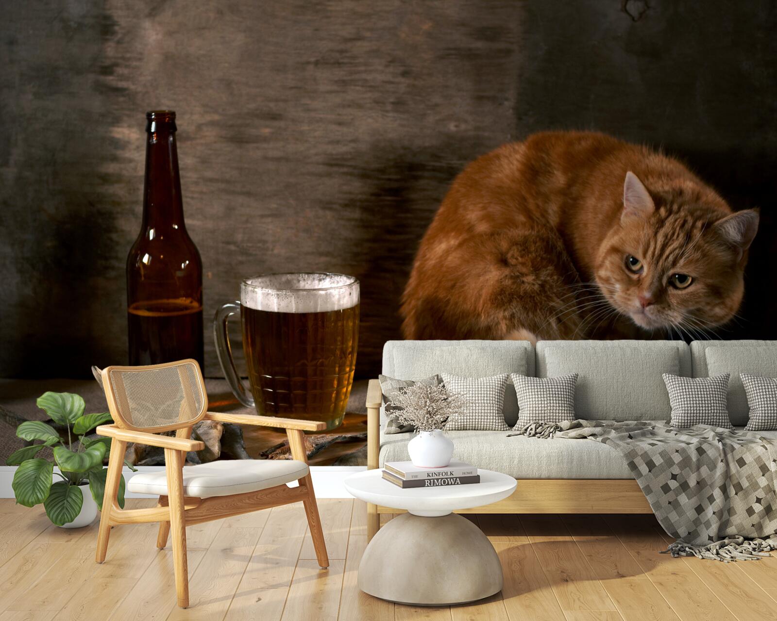 Fototapet momeală pentru animale de companie și animale marine cu blană roșie