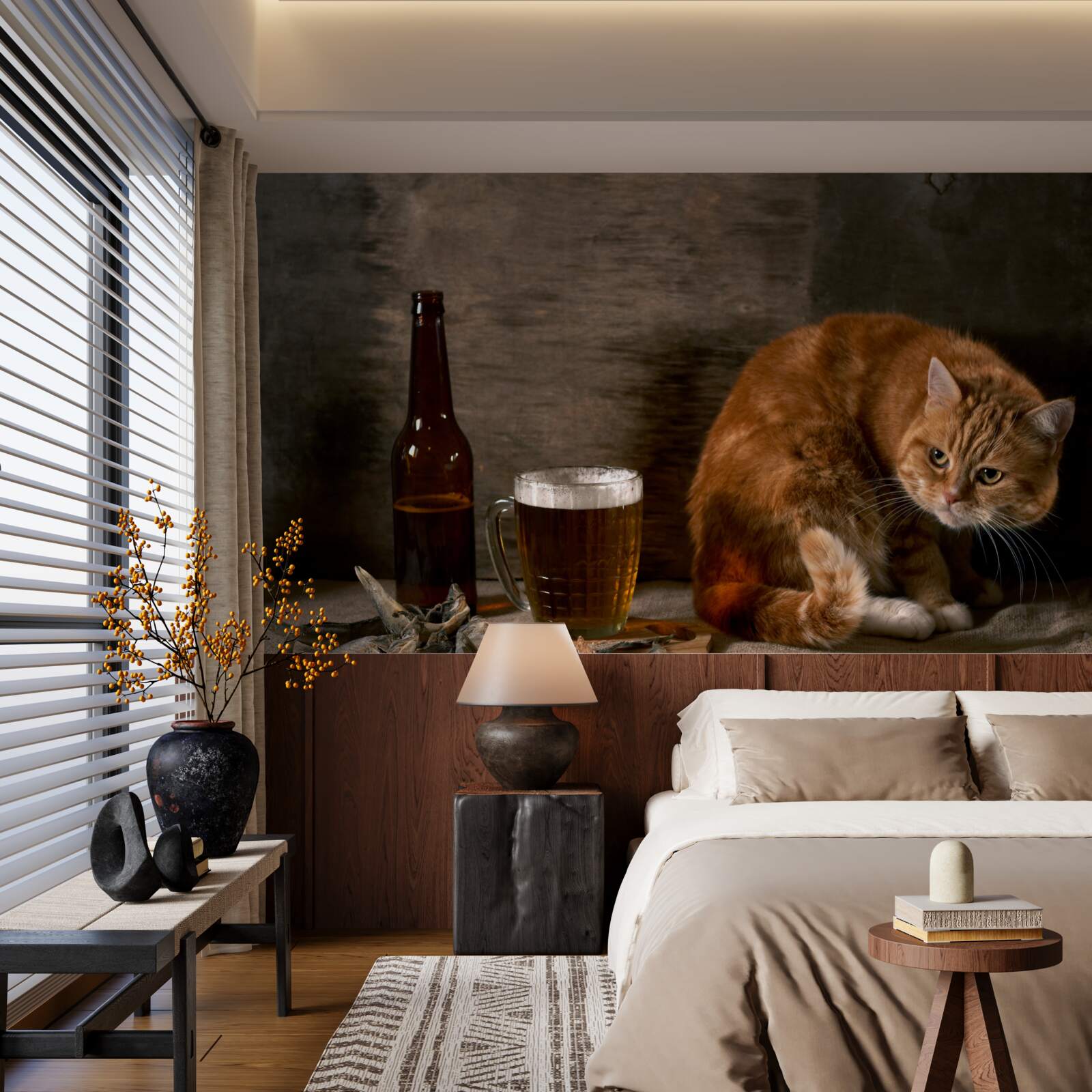 Fototapet momeală pentru animale de companie și animale marine cu blană roșie