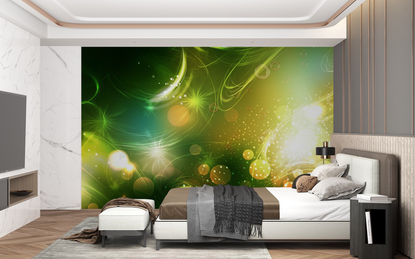 Fototapet galaxii și planete