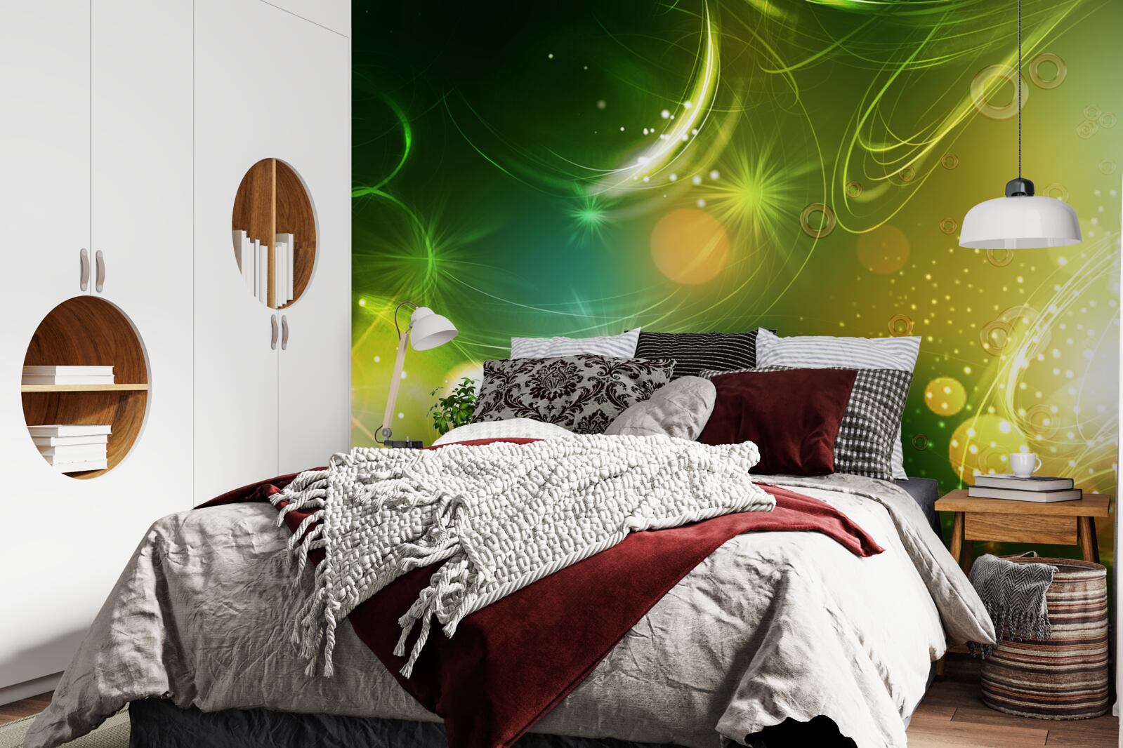 Fototapet galaxii și planete