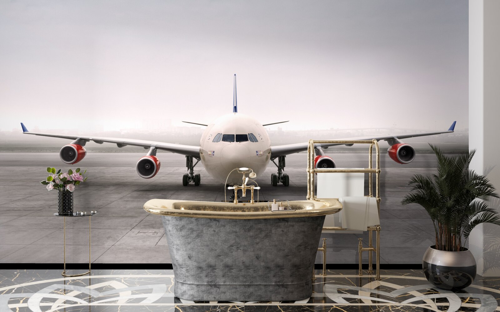 Fototapet aeronave pe pistă