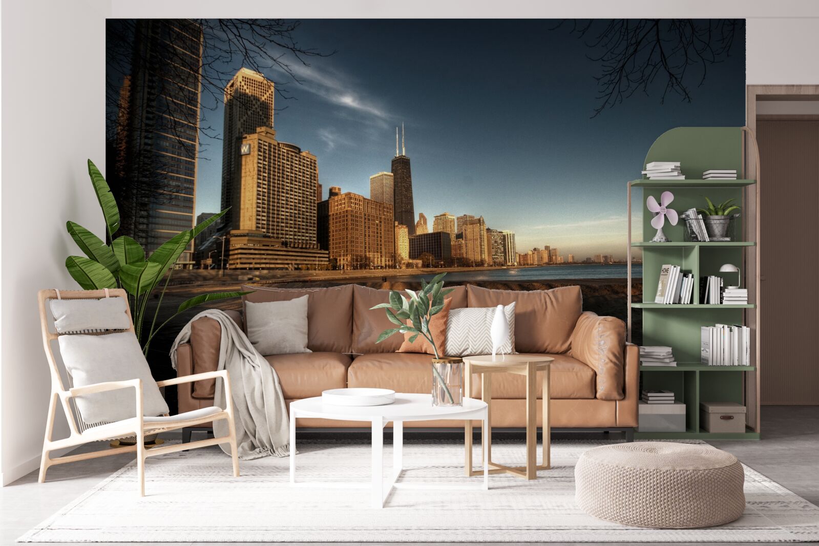 Fototapet amurgul orașului chicago