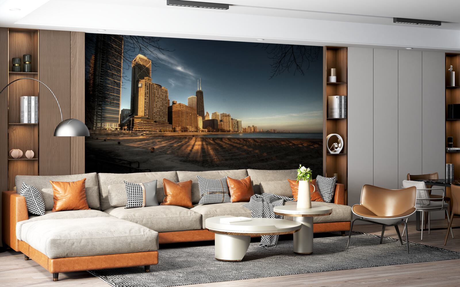 Fototapet amurgul orașului chicago