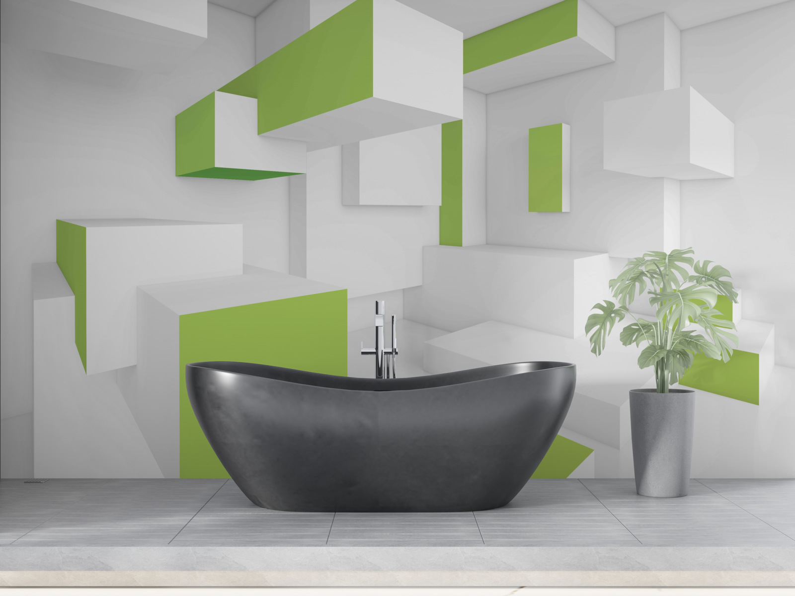 Fototapet structuri dreptunghiulare cu învelitoare verde deschis