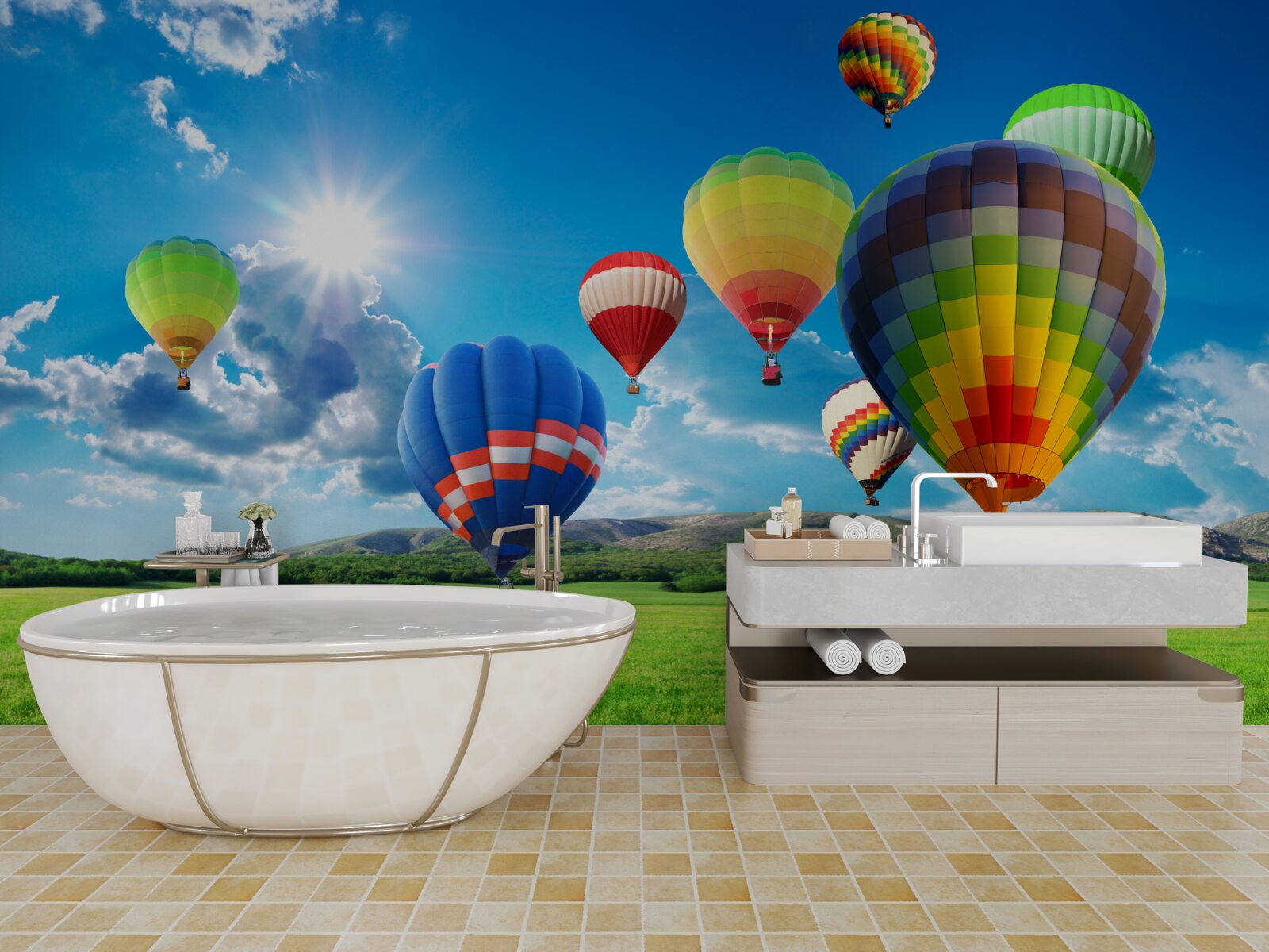 Fototapet baloane în culori vii