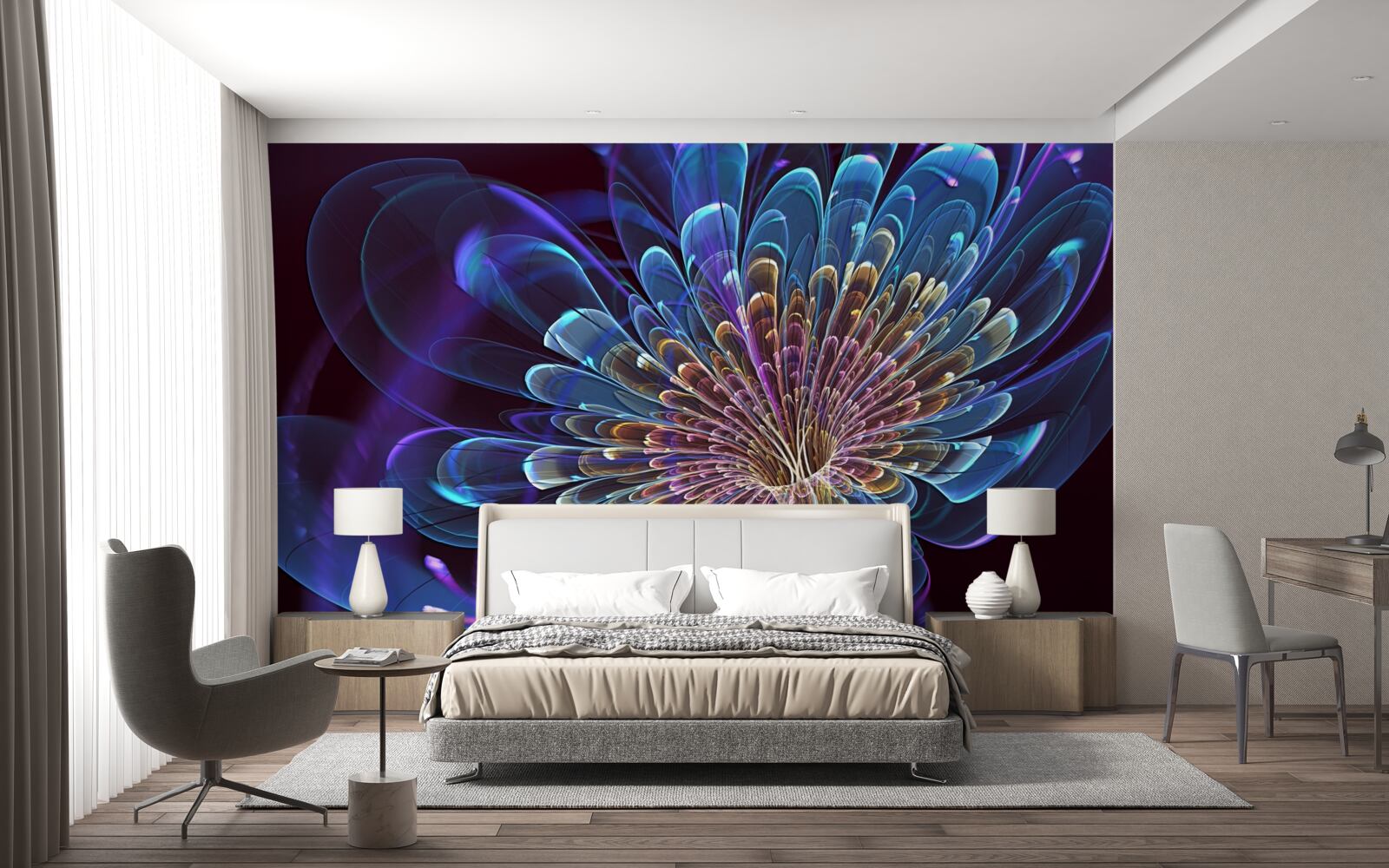 Fototapet gerbera într-un ton abstract