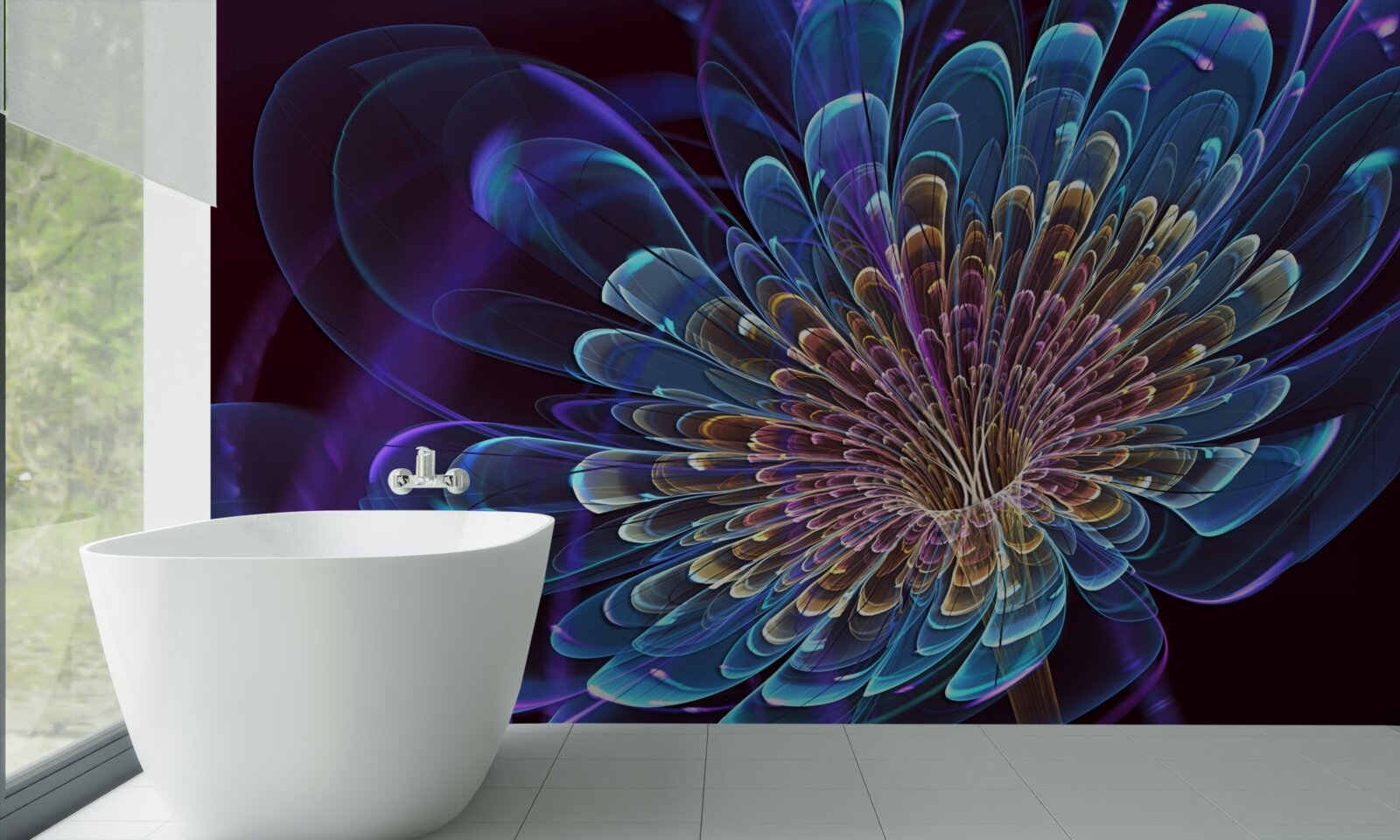 Fototapet gerbera într-un ton abstract