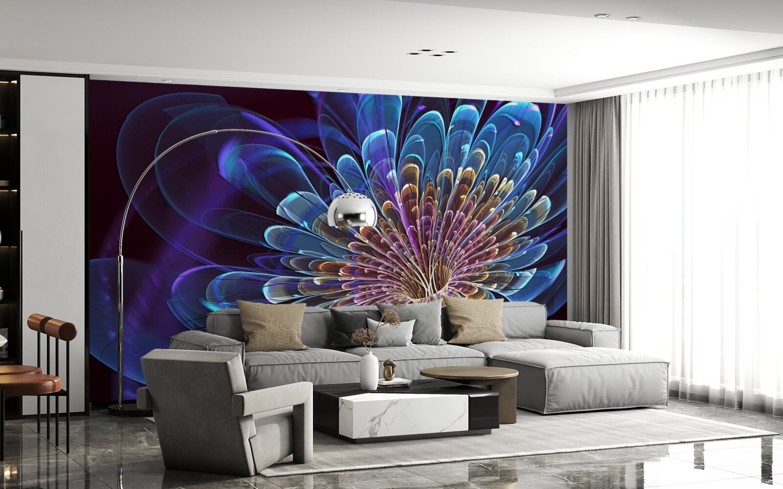 Fototapet gerbera într-un ton abstract