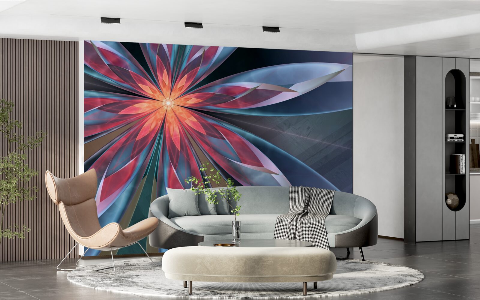 Fototapet lotus cu miez roșu