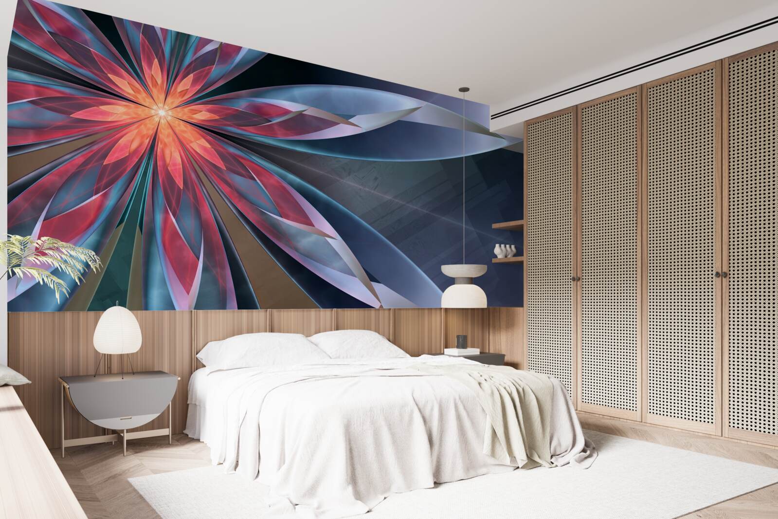 Fototapet lotus cu miez roșu