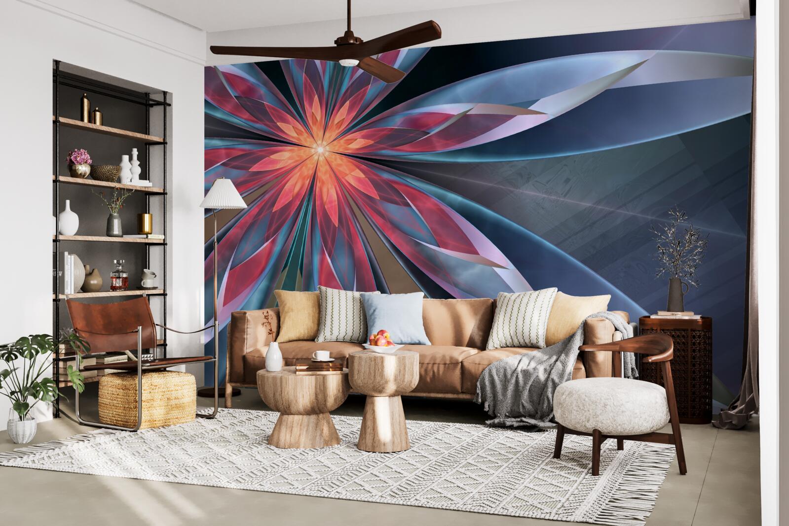 Fototapet lotus cu miez roșu