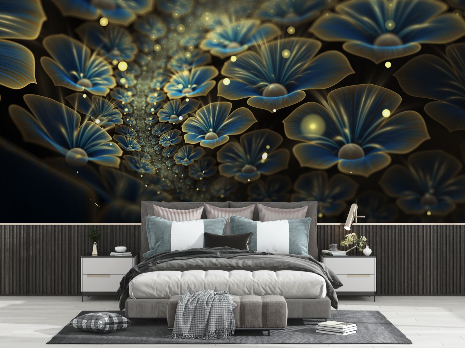 Fototapet flori neobișnuite în neon