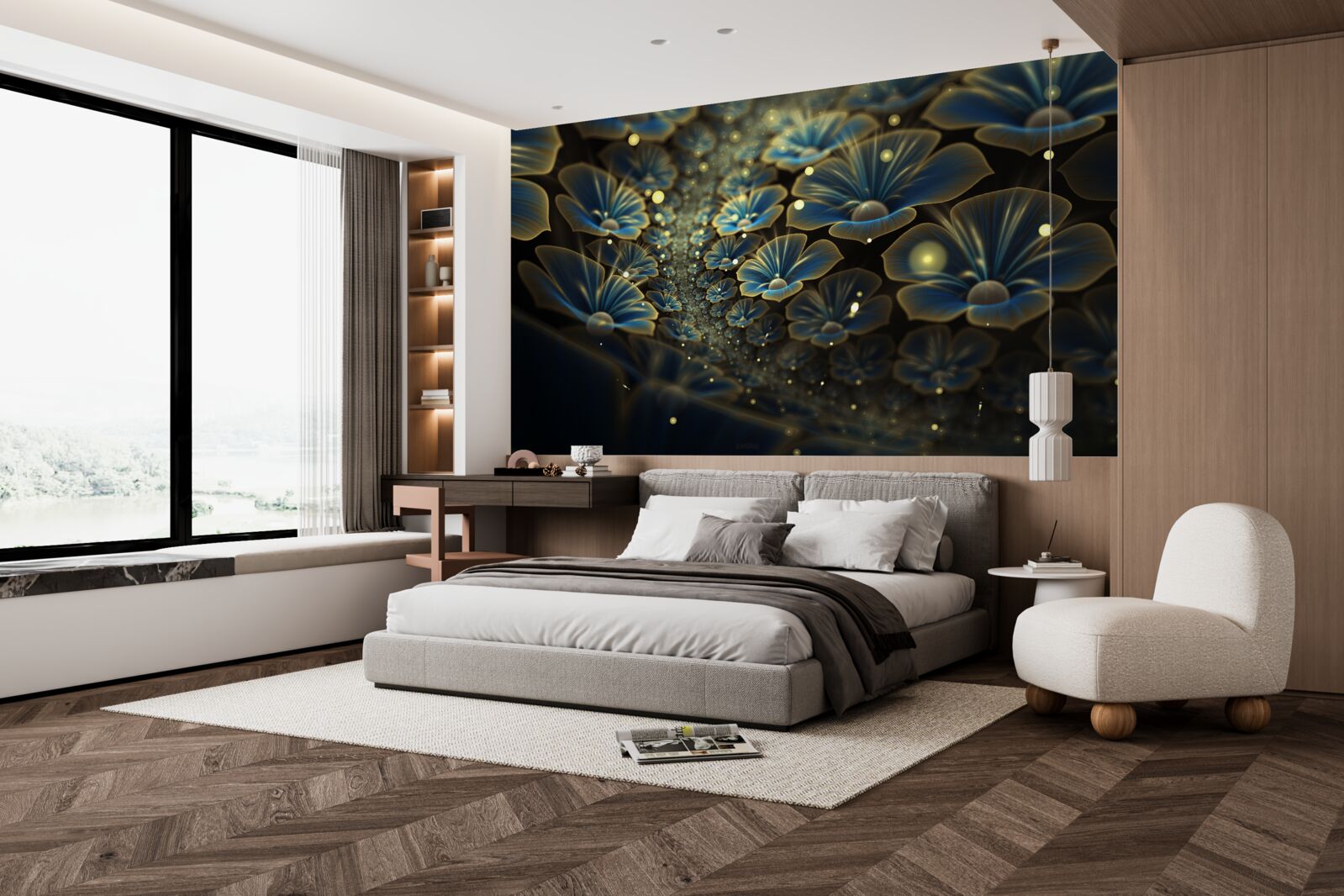 Fototapet flori neobișnuite în neon