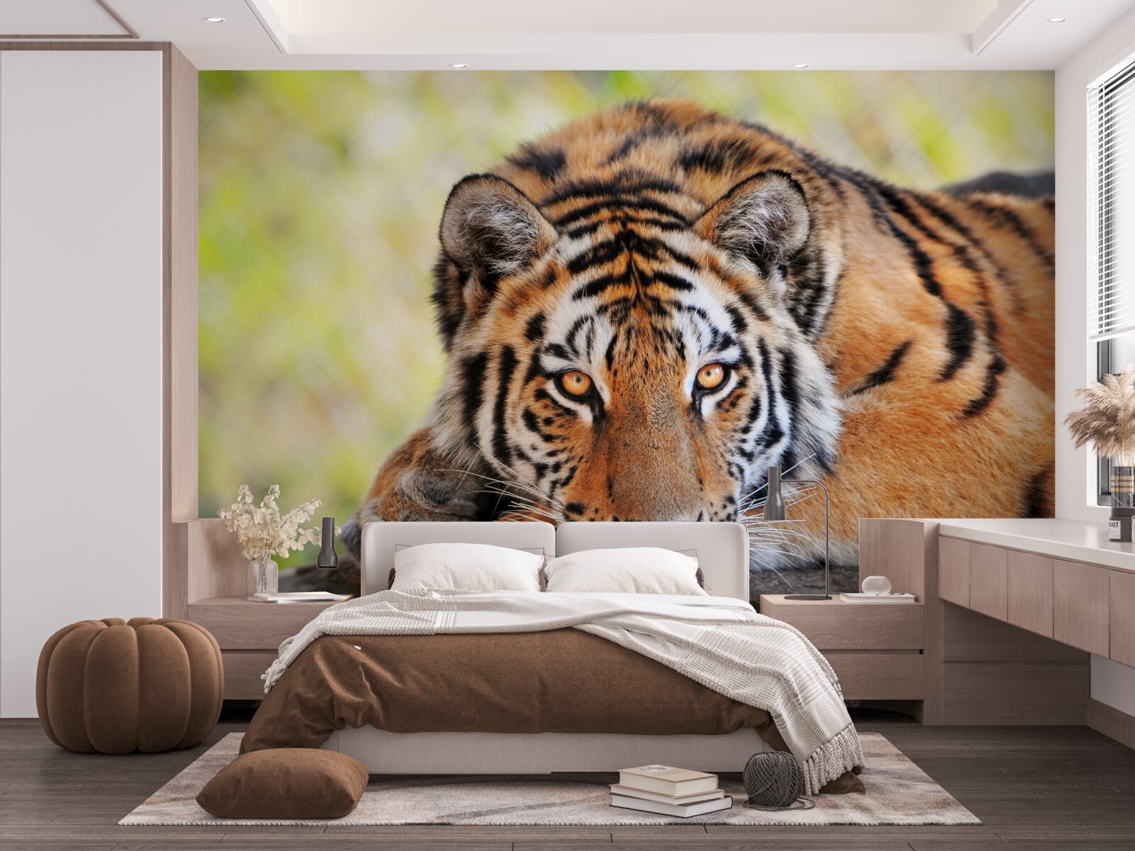 Fototapet tigru prădător prins în ambuscadă