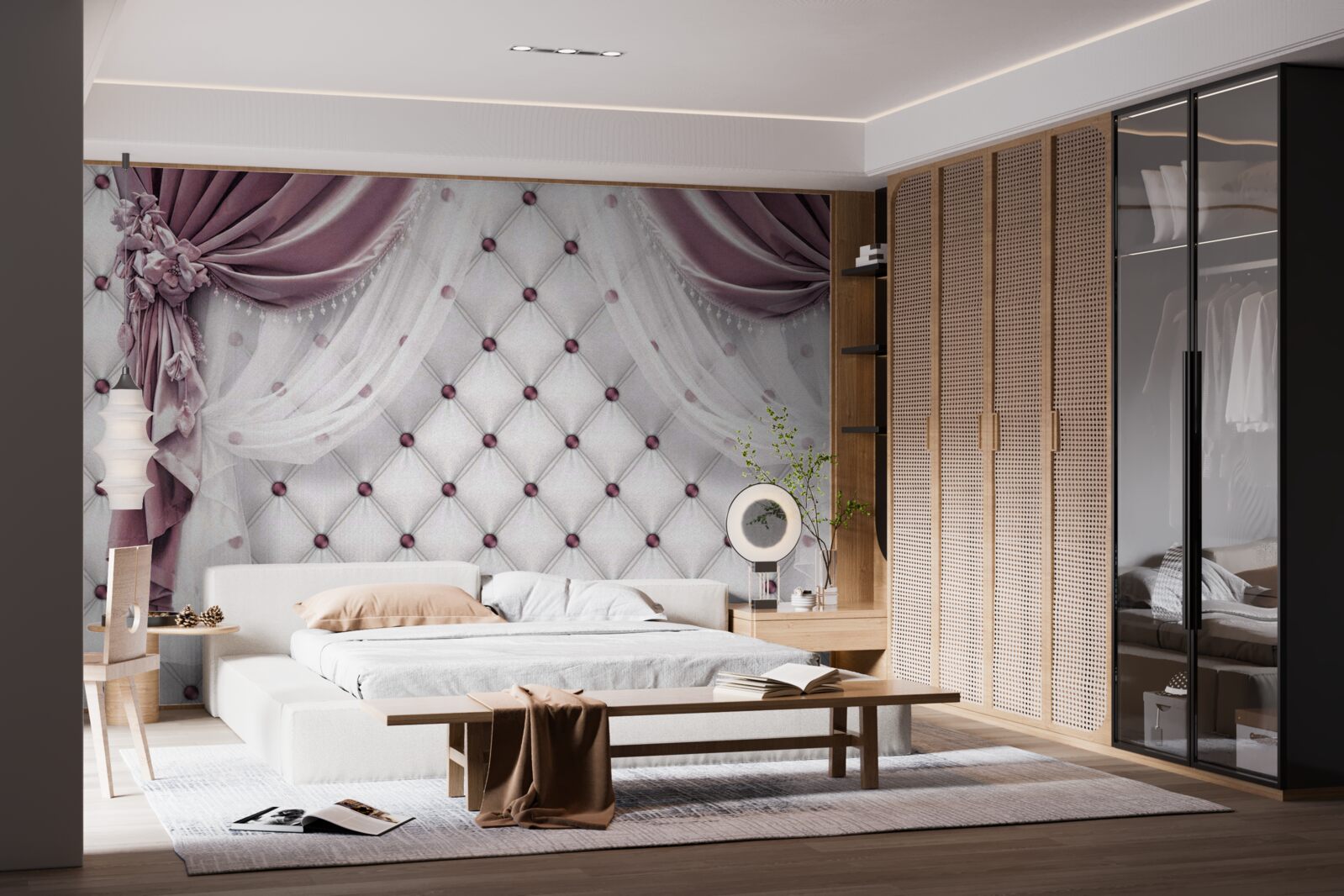 Fototapet cornișe elegante și tonuri de alb perlat