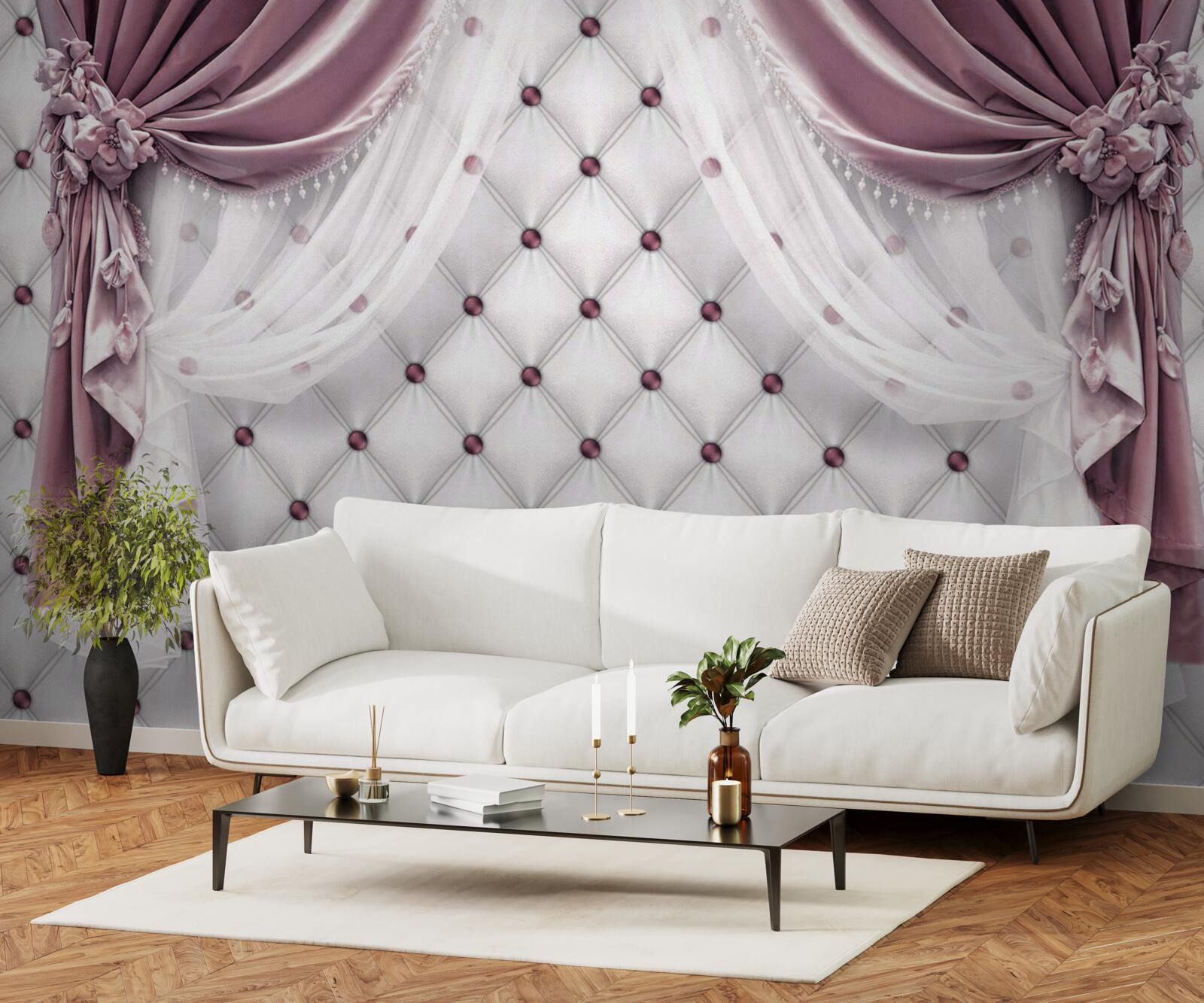 Fototapet cornișe elegante și tonuri de alb perlat