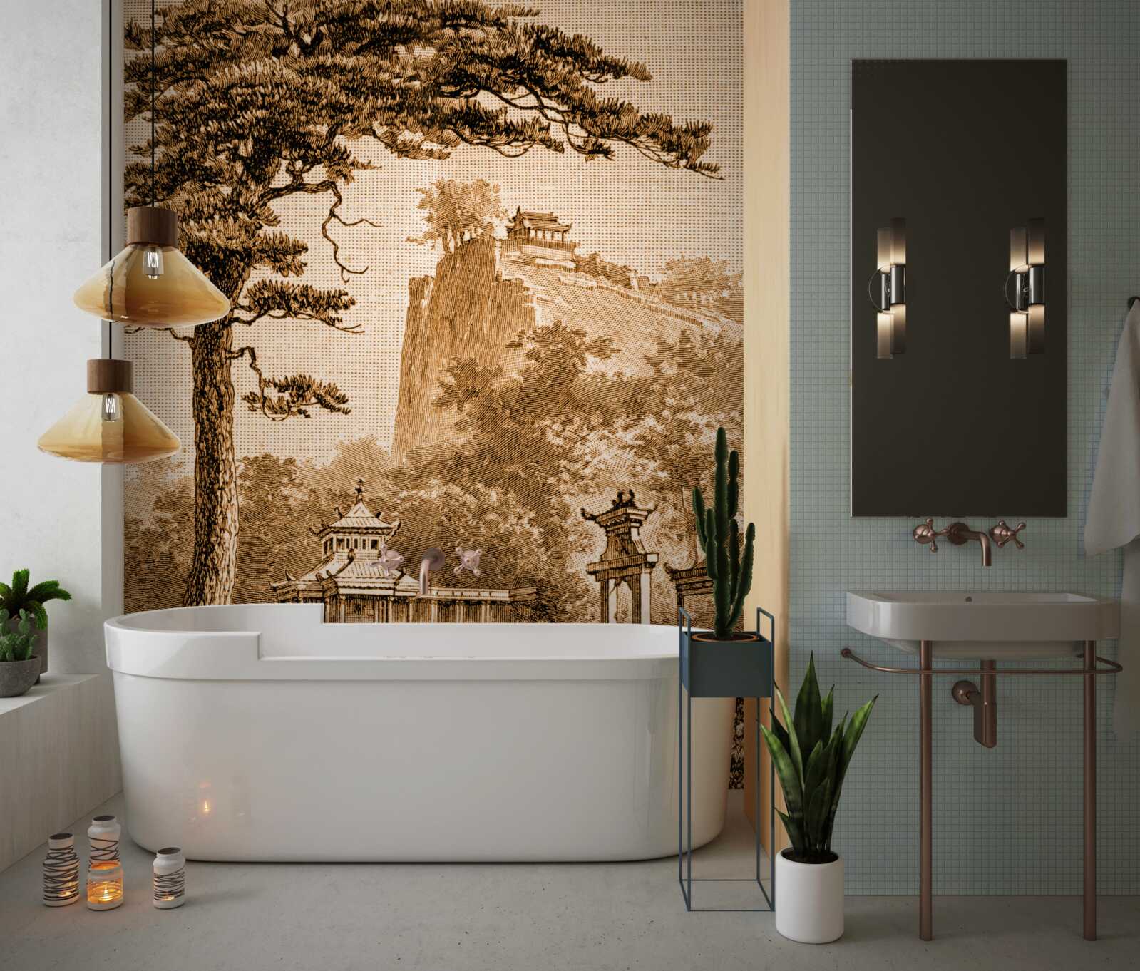 Fototapet grădină chinezească luxuriantă