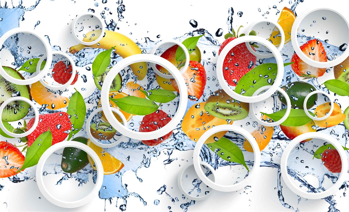 Fototapet pete și fructe