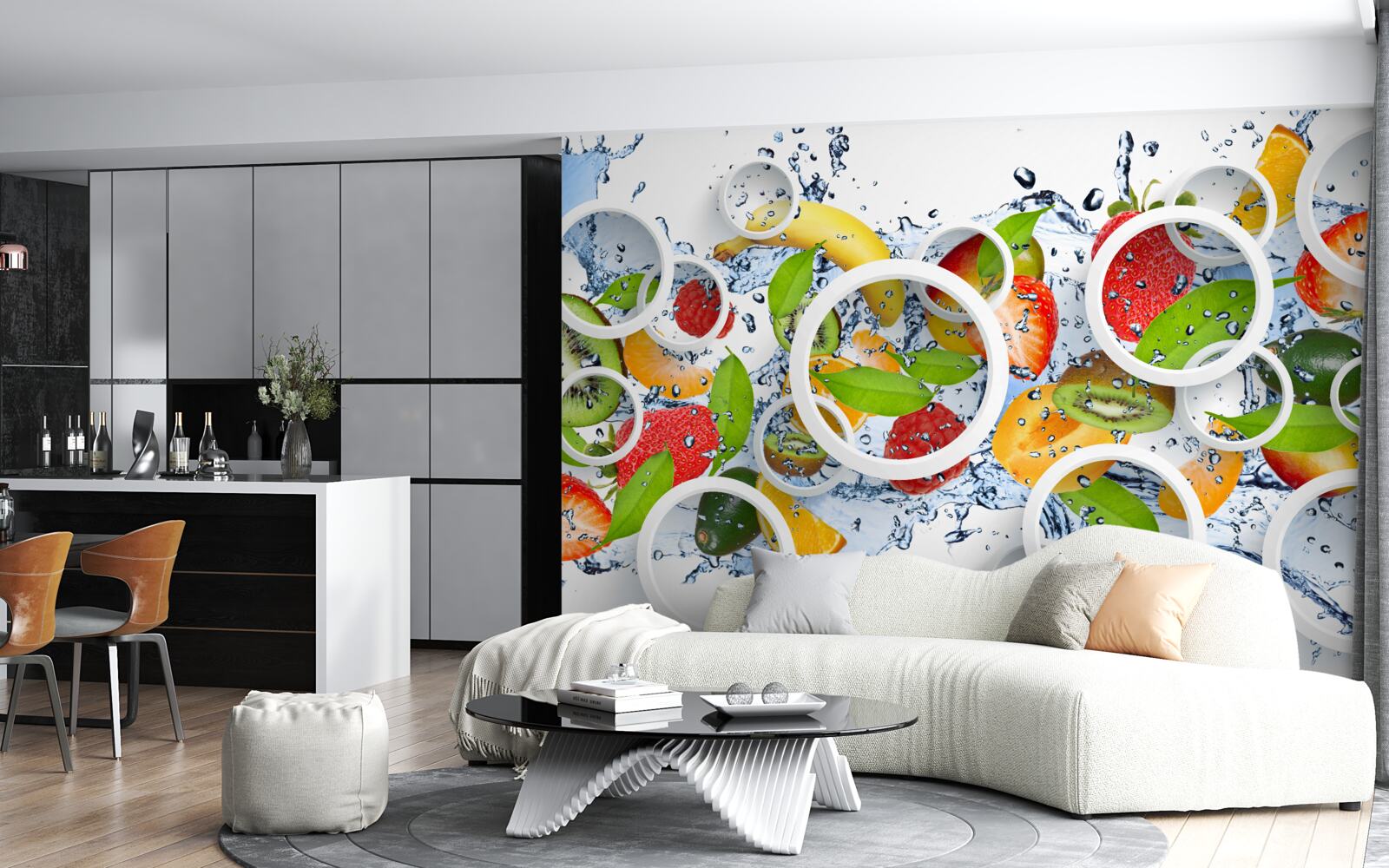 Fototapet pete și fructe