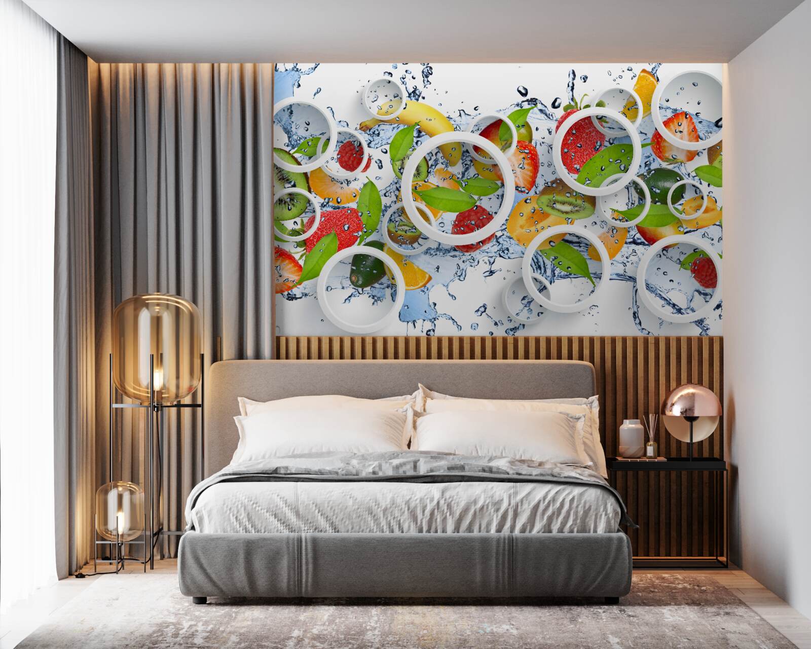 Fototapet pete și fructe